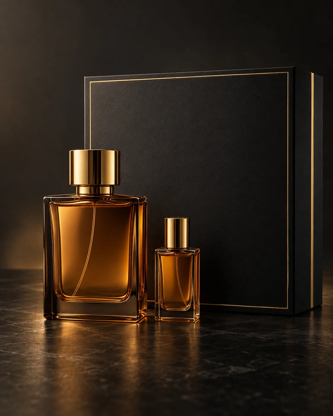 KAEN Hediye Seti: 100 ml Kehribar, 10 ml seyahat şişesi ve siyah kutu